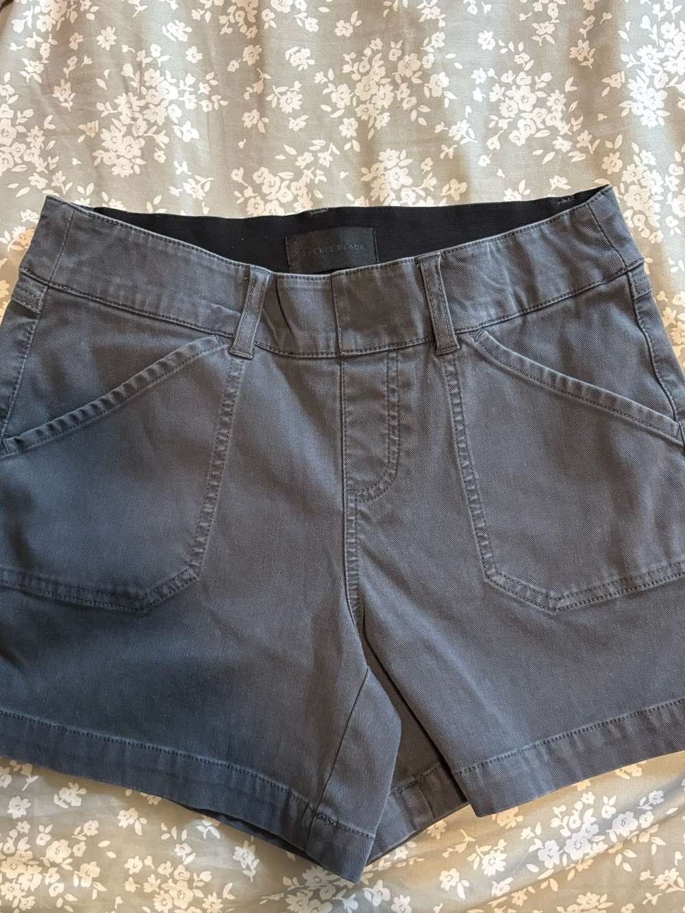 Buckle Black Pull-On Chino Stretch Shorts Gray Charcoal XS
